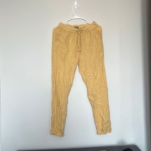 yellow lightweight pants